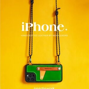 iPhone 15 pro genuine leather case with straps brand new